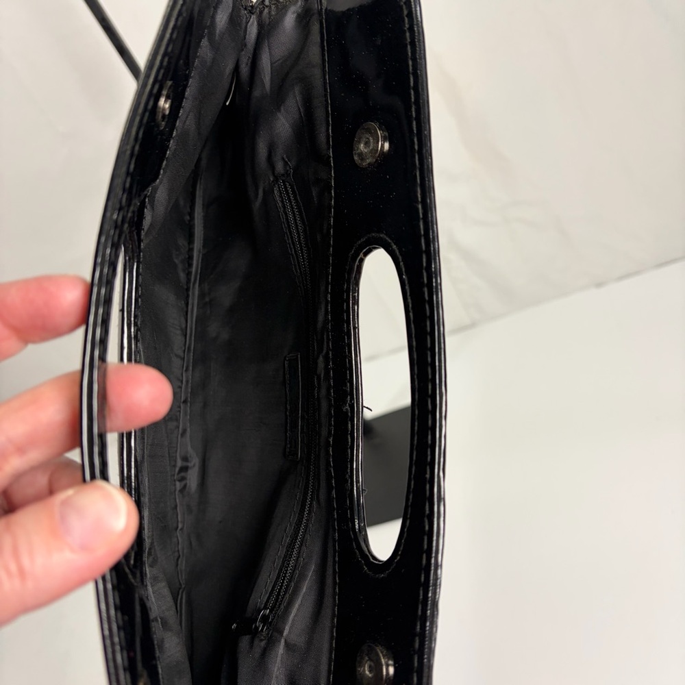 🖤 b.bag Patchwork Clutch / Top Handle Bag – Mixed Exotic Embossed Look - Picture 4 of 4